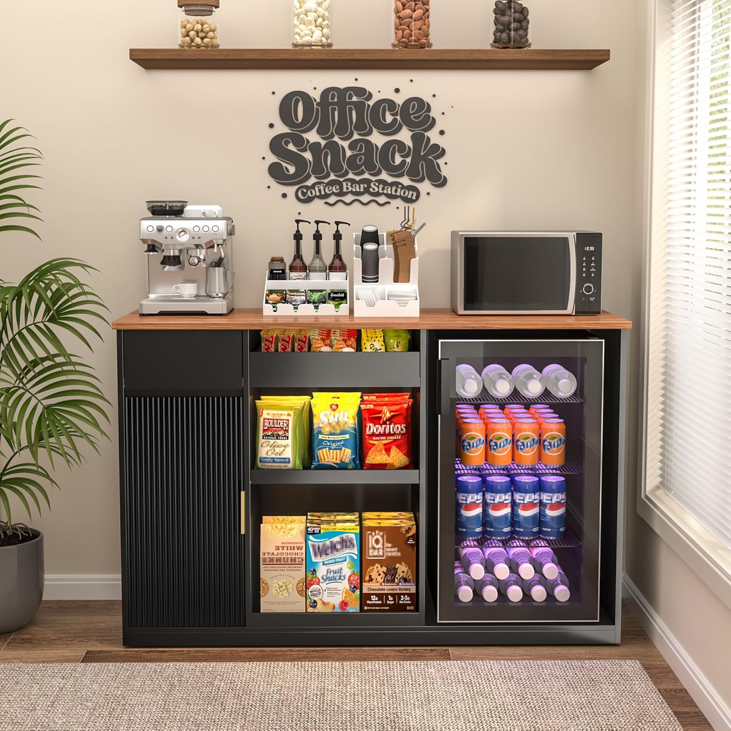 Snack Bar Cabinet with Fridge  - Home Bar And Cabinet recension och pris