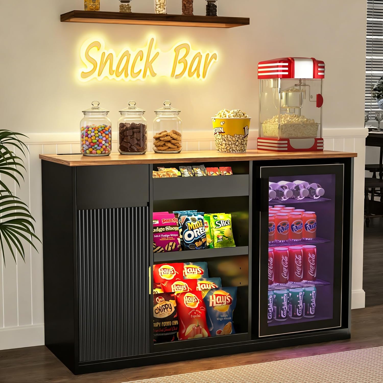Snack Bar Cabinet with Fridge  - Home Bar And Cabinet recension och pris