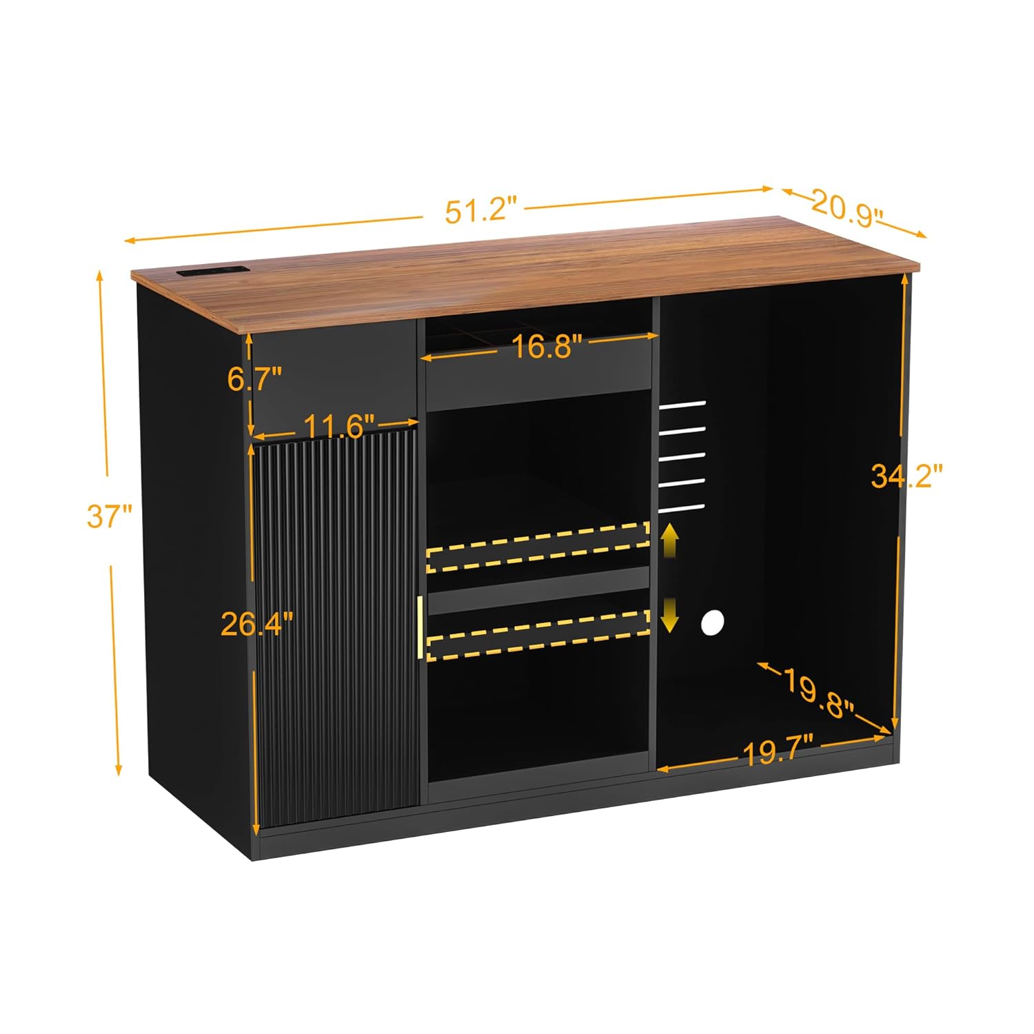 Snack Bar Cabinet with Fridge  - Home Bar And Cabinet recension och pris
