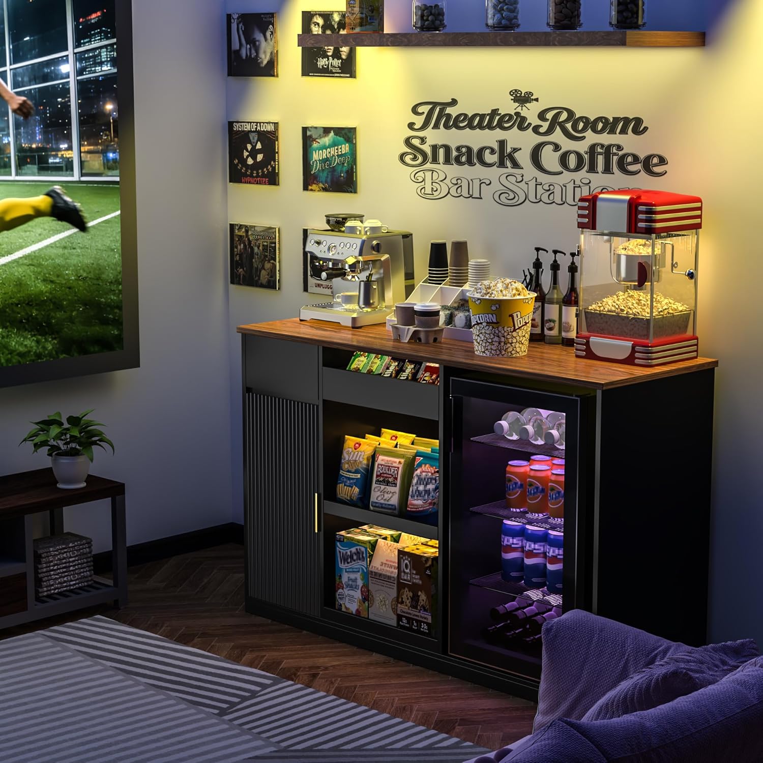 Snack Bar Cabinet with Fridge  - Home Bar And Cabinet recension och pris