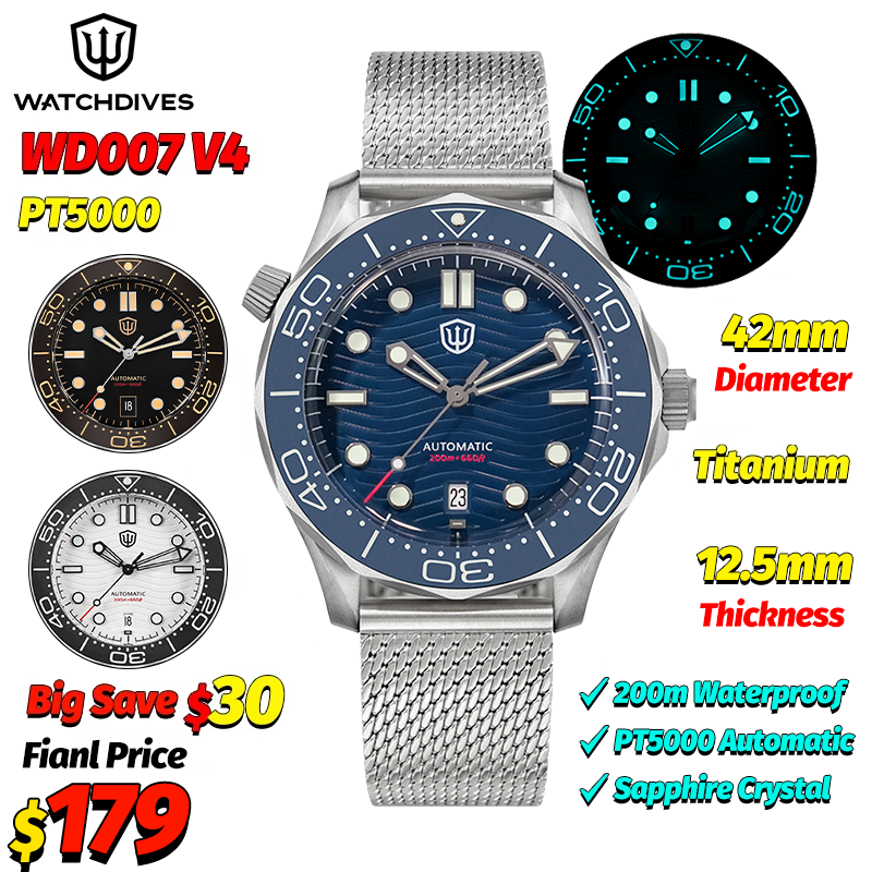Watchdives WD007 V4 Automatic  - Old Fashioned Glass recension och pris