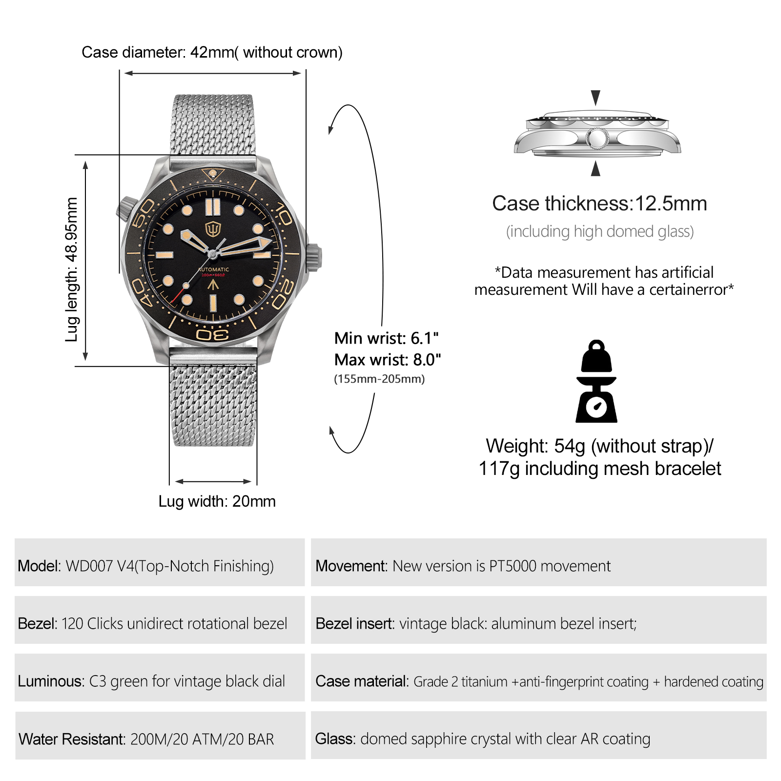 Watchdives WD007 V4 Automatic  - Old Fashioned Glass recension och pris