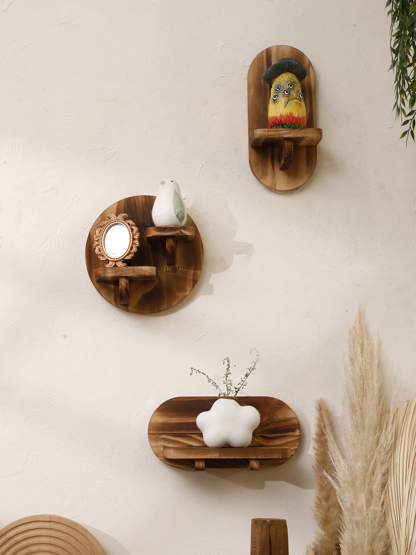 1/2-tier Wooden Shelves Oval C - Home Bar Shelf recension och pris