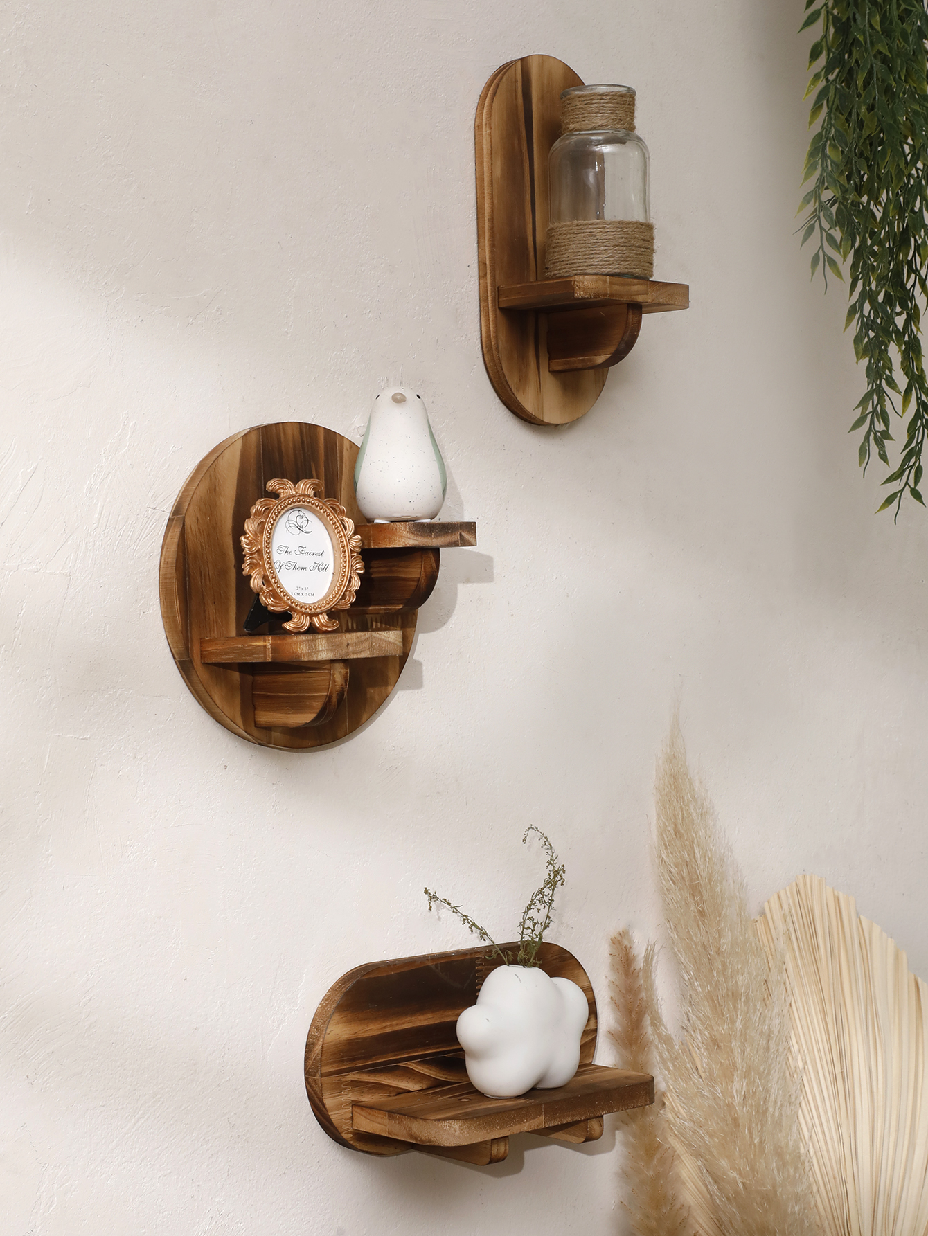 1/2-tier Wooden Shelves Oval C - Home Bar Shelf recension och pris