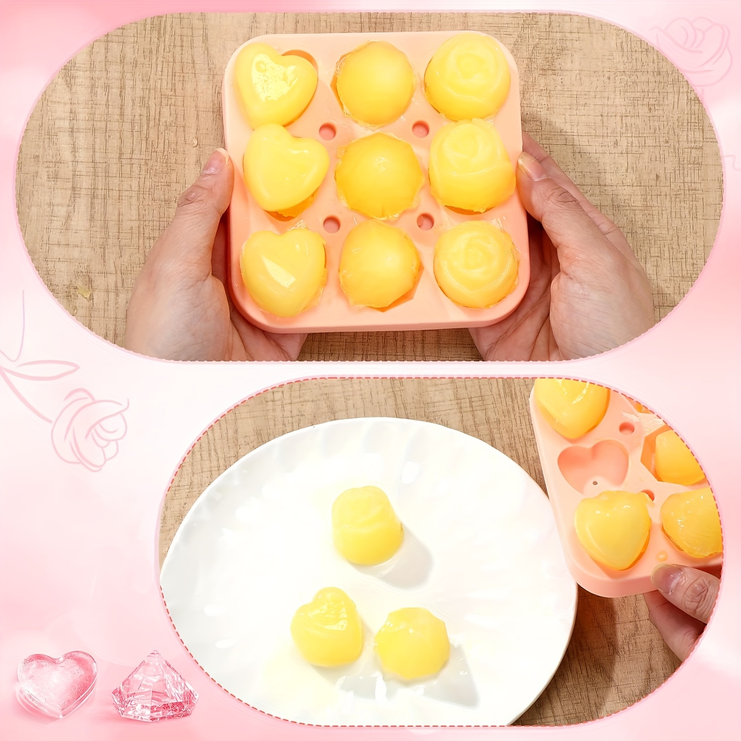 4pcs Rose Heart Diamond Ice Cu - Citrus Juicer Bar recension och pris