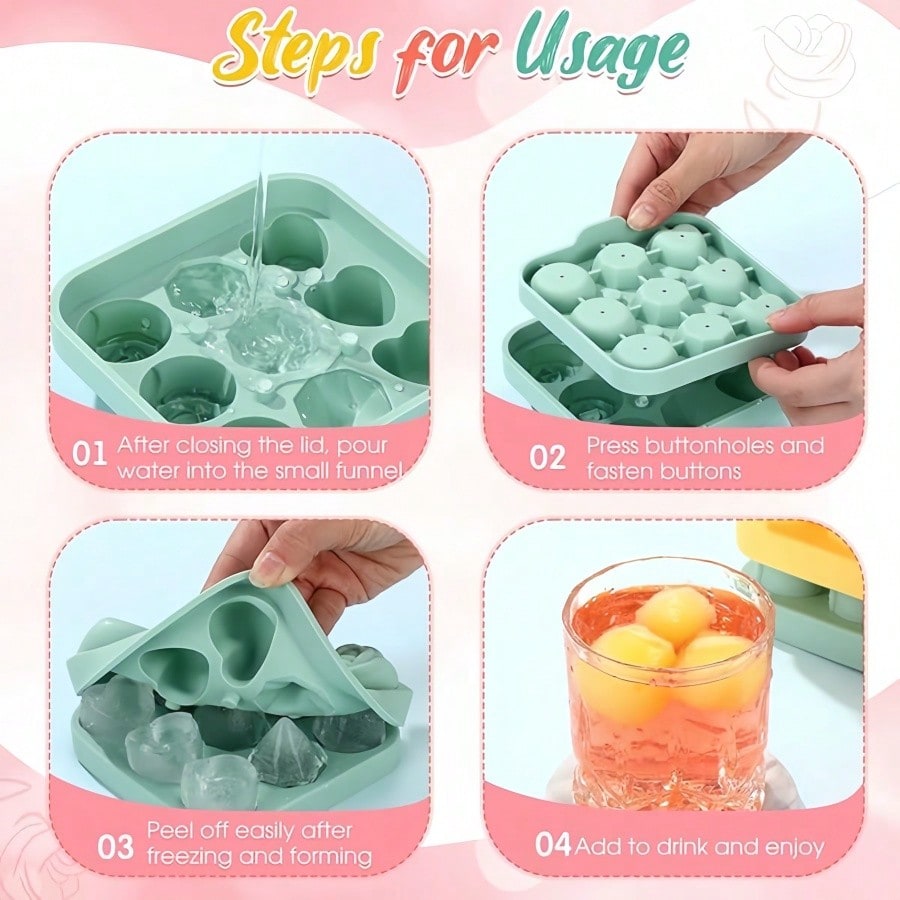 4pcs Rose Heart Diamond Ice Cu - Citrus Juicer Bar recension och pris
