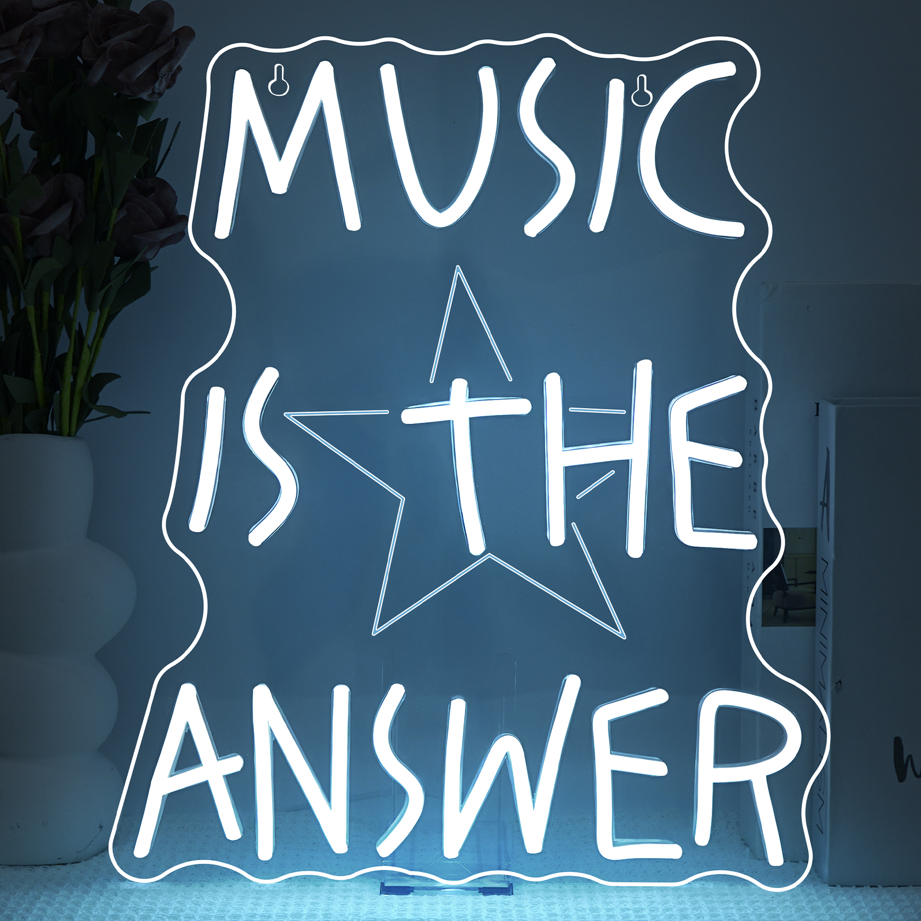Music Is The Answer Neon Sign  - Home Bar Word recension och pris