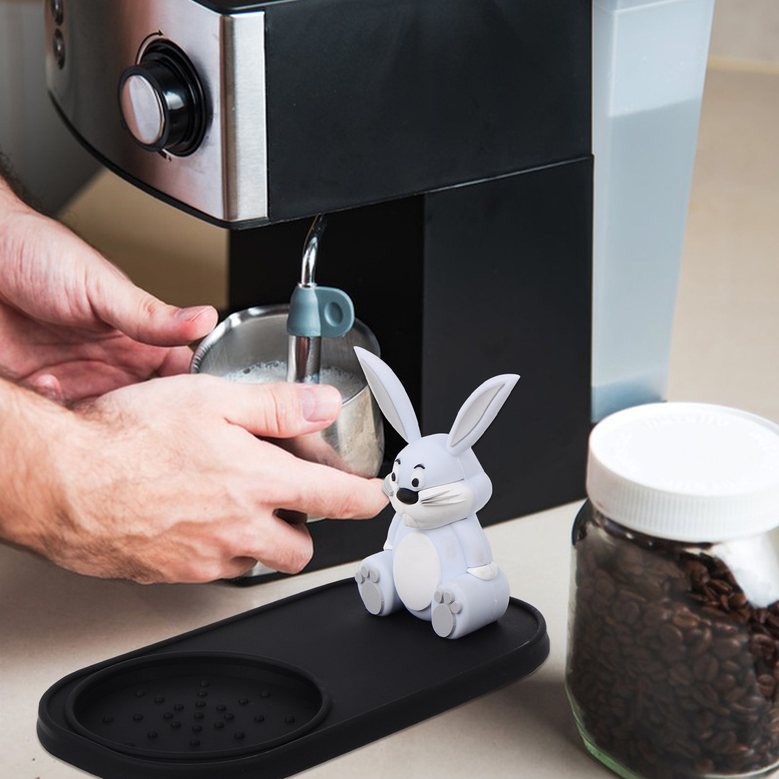 Bunny Pattern Espresso Tamping - Home Bar And Counter recension och pris