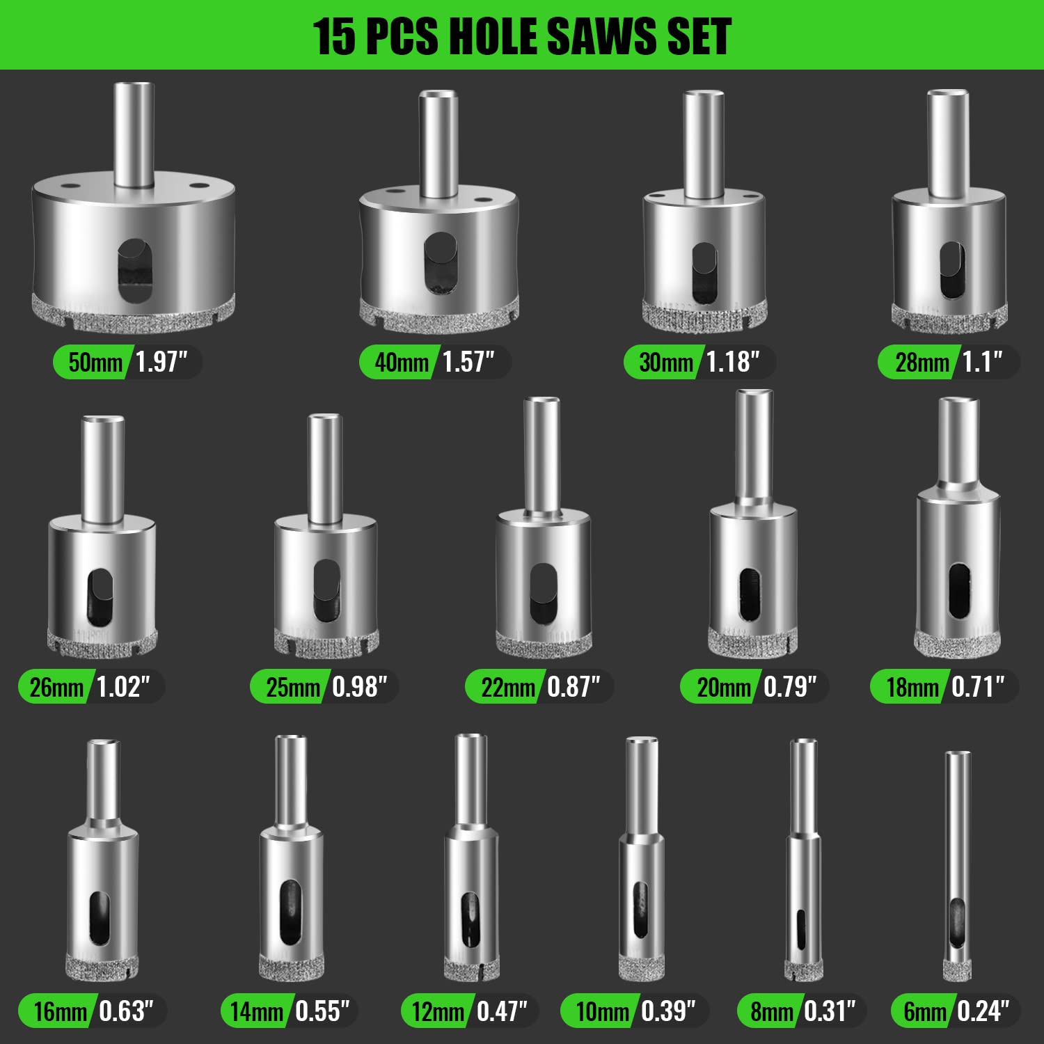 17Pcs Diamond Tile Drill Bits  - Jigger Double Sided recension och pris