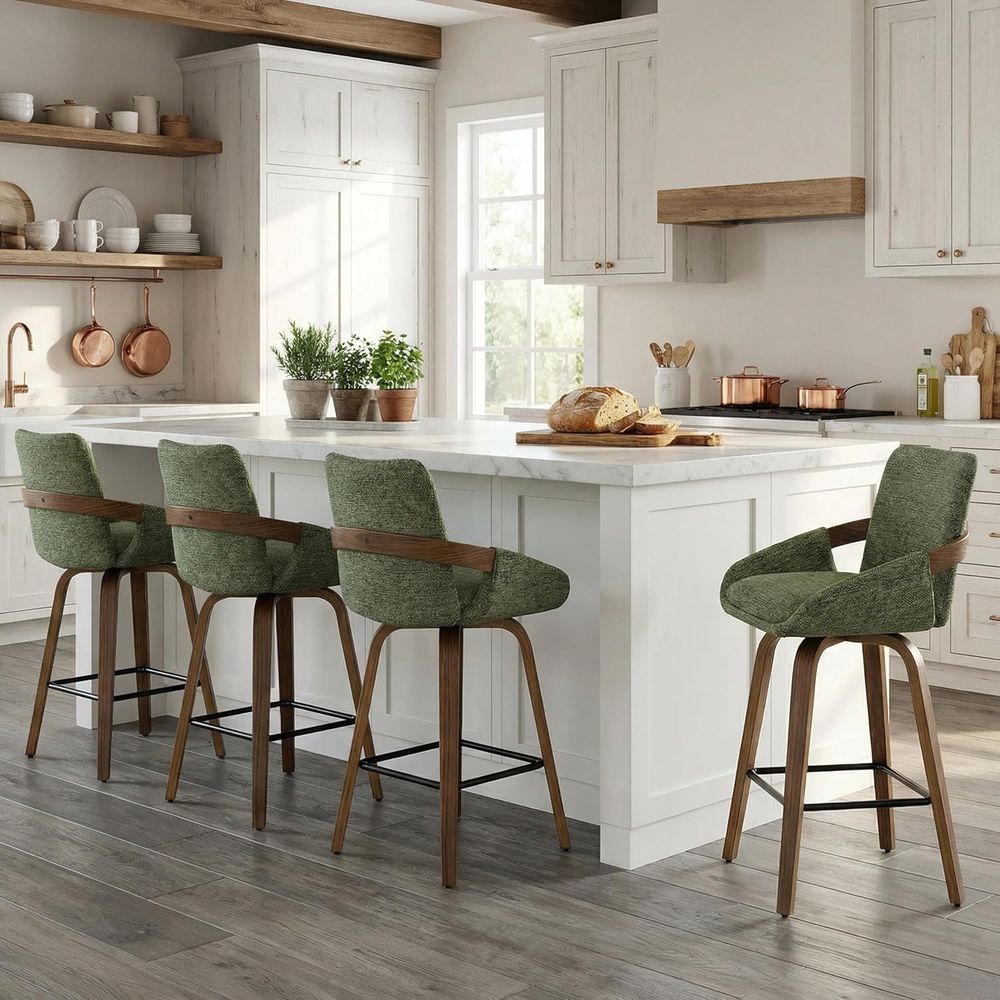 Set of 2 26 Swivel Bar Stools  - Home Bar Seating recension och pris
