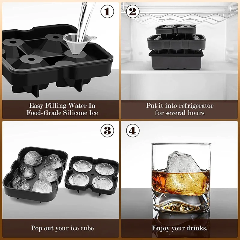 Large Ice Cube Trays Silicone  - Ice Mold Sphere recension och pris