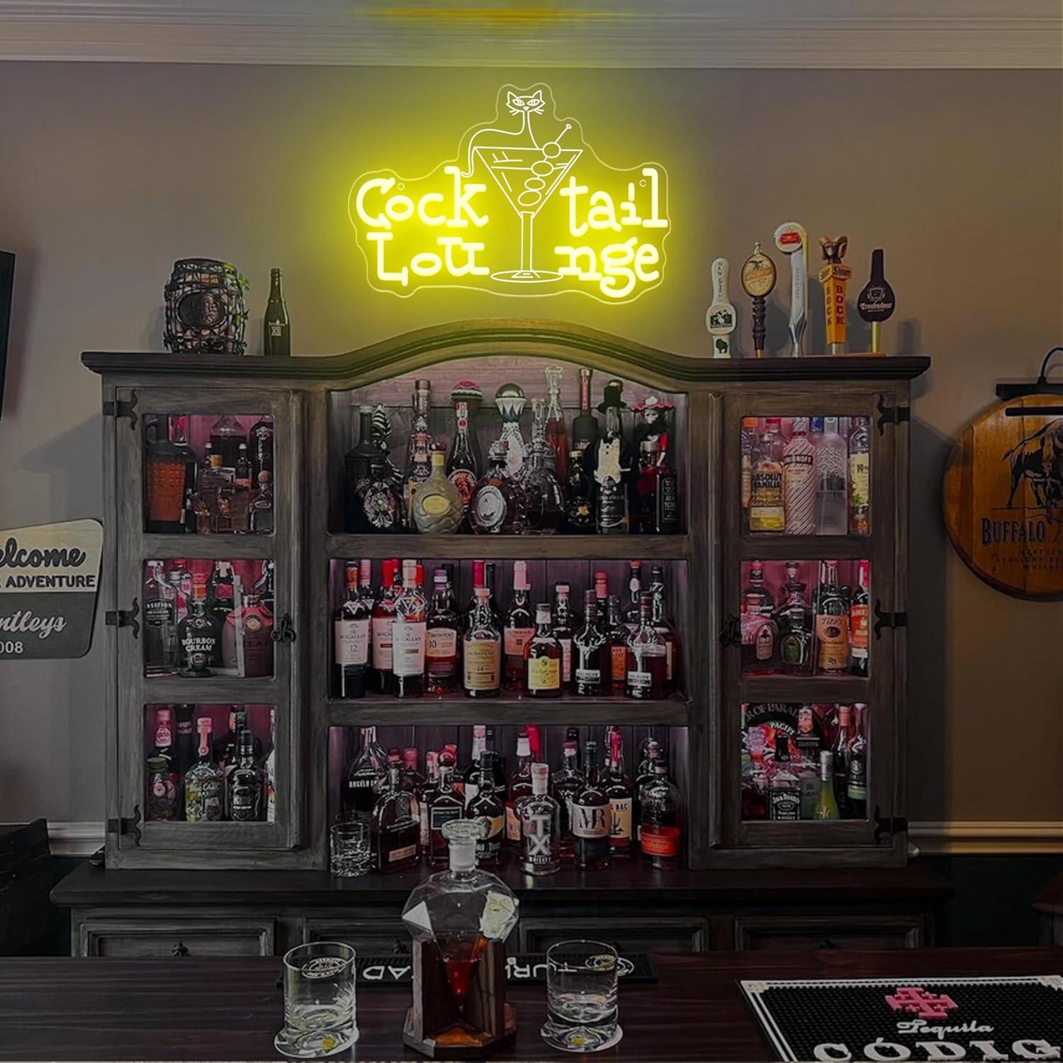 Cocktail Lounge Neon Sign Dimm - Home Bar Signs recension och pris